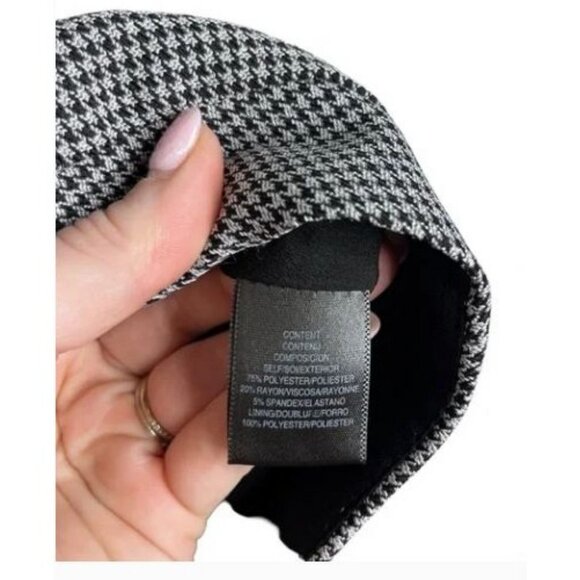 WAYF Houndstooth Long Sleeve Cropped Top XS Polyester Rayon & Spandex - Picture 6 of 7